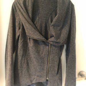 Grey Asymmetrical Zipped Sweater